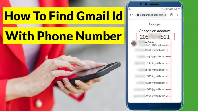 How to find gmail id with phone number