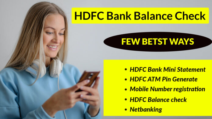 How to check balance in hdfc account