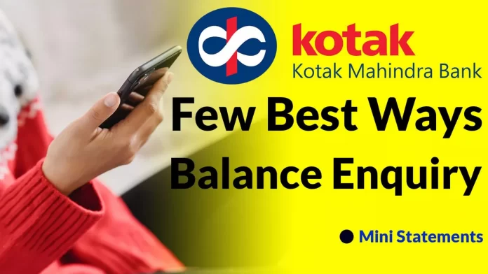 how to check balance in kotak mahindra banks