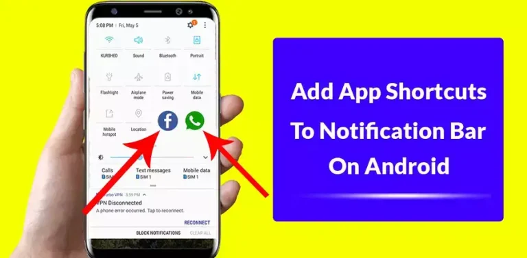Android, IPhone – Add app in Notification panel – Apps Notification